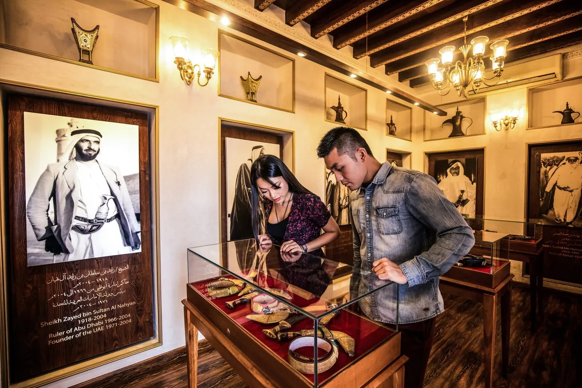 Visitors at Bayt Al Khanyar Museum and Coffee Shop, a heritage house in Old Dubai